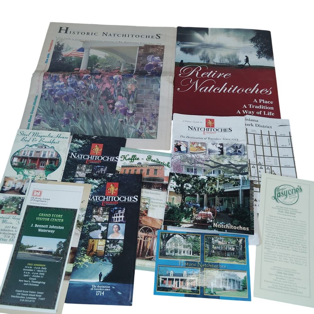 VTG Natchitoches, LA 2009 Travel Ephemera Lot - Brochures, Maps, & Guides